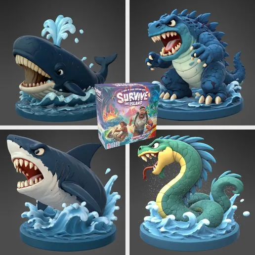 Survive the island - monster token (4 Models)