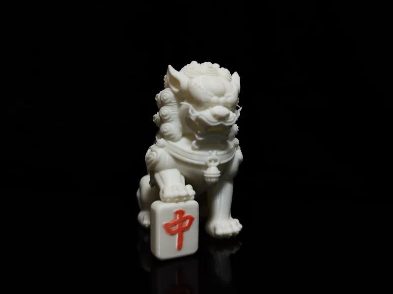 stone lion on mahjong tiles-Core position