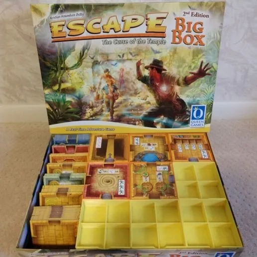 Escape: Curse of the Temple Big Box 2nd edition game Queenie insert and organizer
