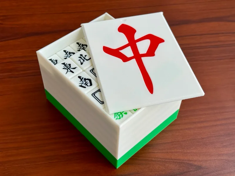 Mahjong Tiles, Concave Design, Mini/Standard Size (Includes Storage Box, Flower Tiles, Dice)