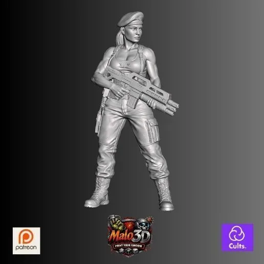 💥 Dizzy Flores – Zombicide Invader Survivor STL Miniature + Character Card
