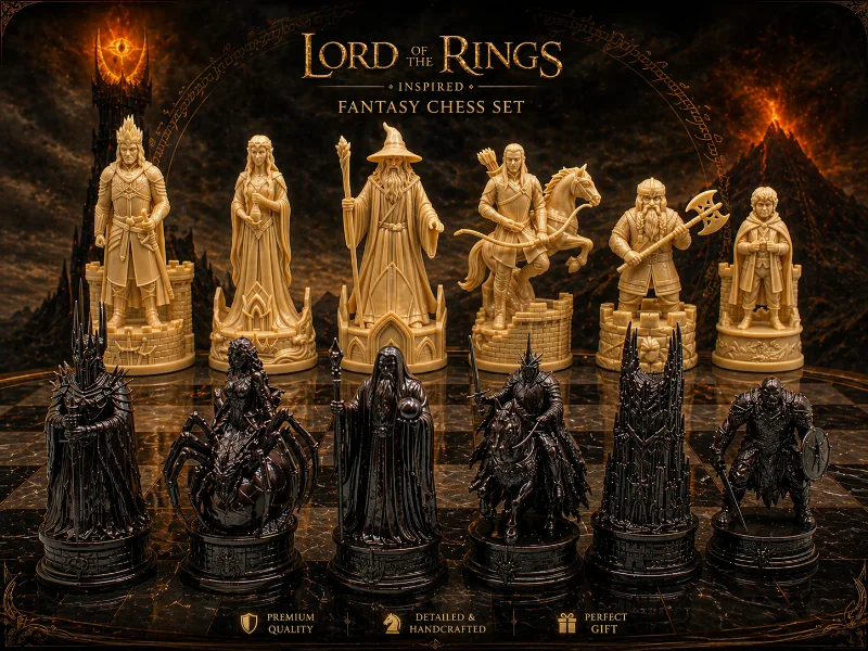 Lord of the Rings Inspired Fantasy Chess Set