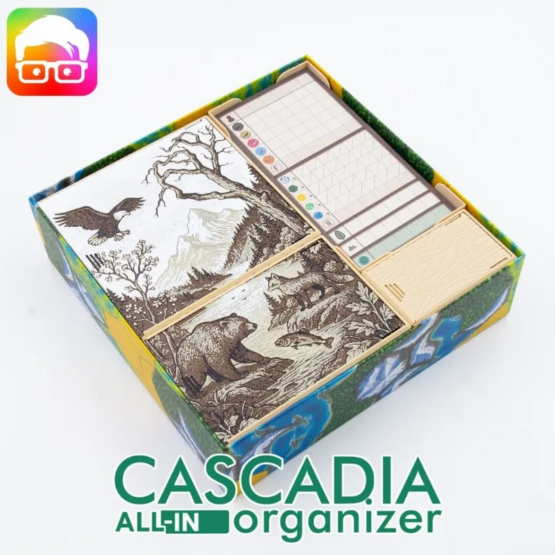 Cascadia board game all-in organizer by @ammedia3d [tabletop board game inserts sku: CASLAND001]