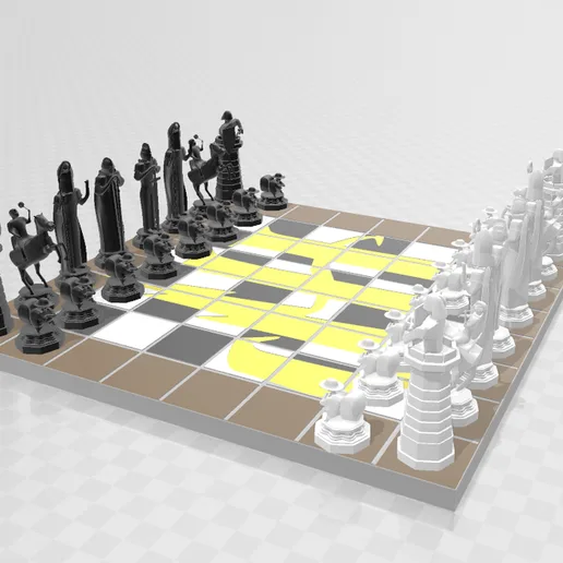 Chessboard for Harry Potter Wizard's Chess w/ Pieces