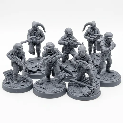 Rebel Troopers Squad 7 Units - 32mm Star Wars Legion Scale