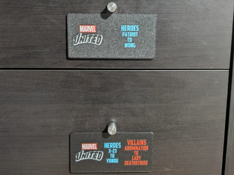Marvel United Card Storage Drawer Tag