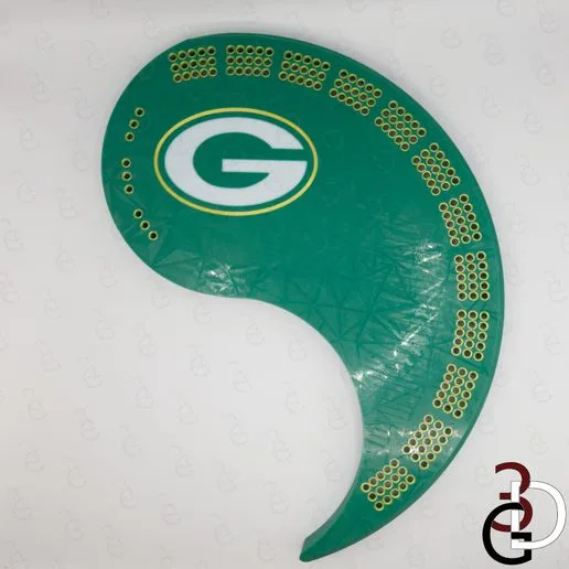 Yin Yang Cribbage Board - Green Bay Packers