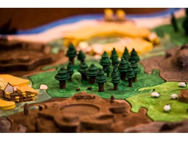 Catan Lumber Tiles - Warcraft Inspired