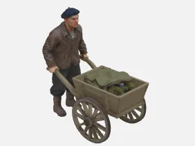 French WW2 Resistance Fighter + Explosive Cart