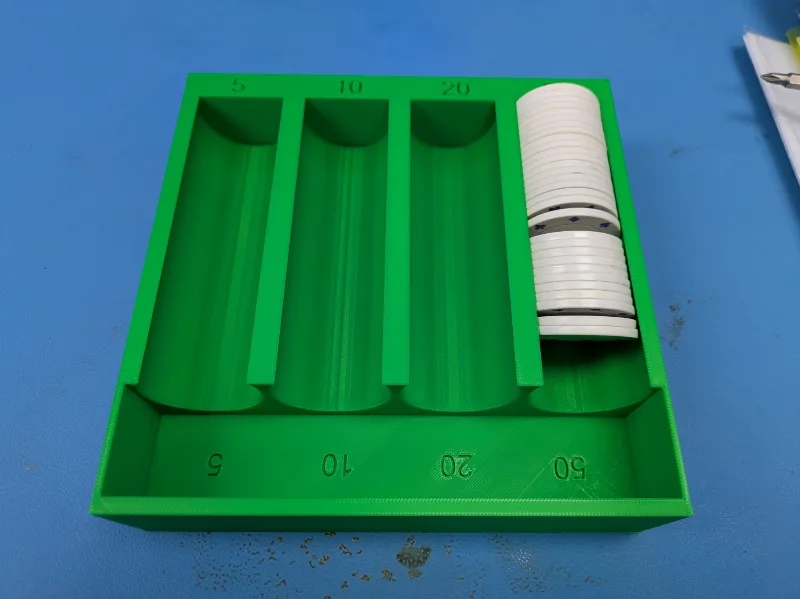 4 row Poker Chip Holder with Catchment Tray