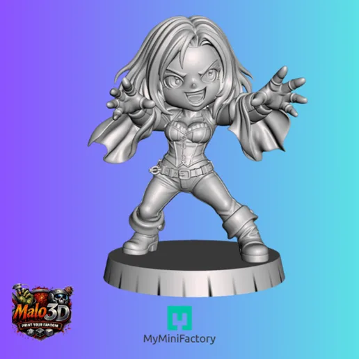 🧙 Willow Rosenberg Chibi Hero + Arcadia Quest Cards – STL Miniature 🧙