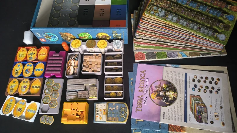 Terra Mystica + 1st exp + fan factions + promo town tiles insert