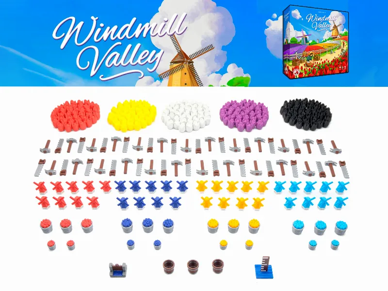 Windmill Valley Token Set: Tulips Windmills Tools