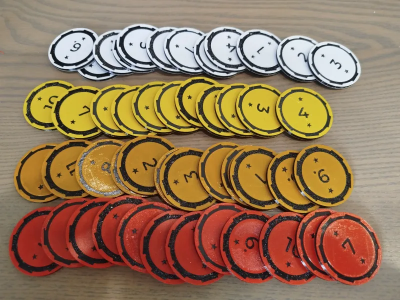 The Gang board game set of 12 chips for 12 players