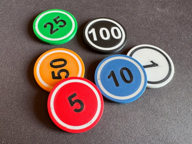 Poker, Black Jack coins chips official colors