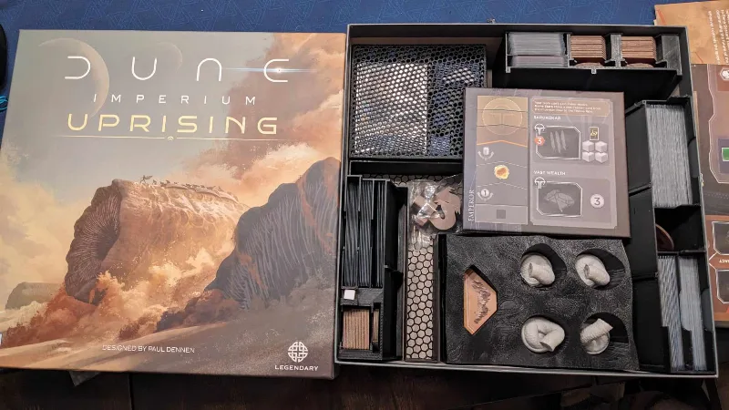 Sleeved Cards Remix for "Dune Uprising Box Organizer" by macbrownzie