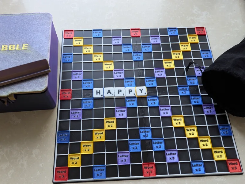 Scrabble Board with puzzled pieces