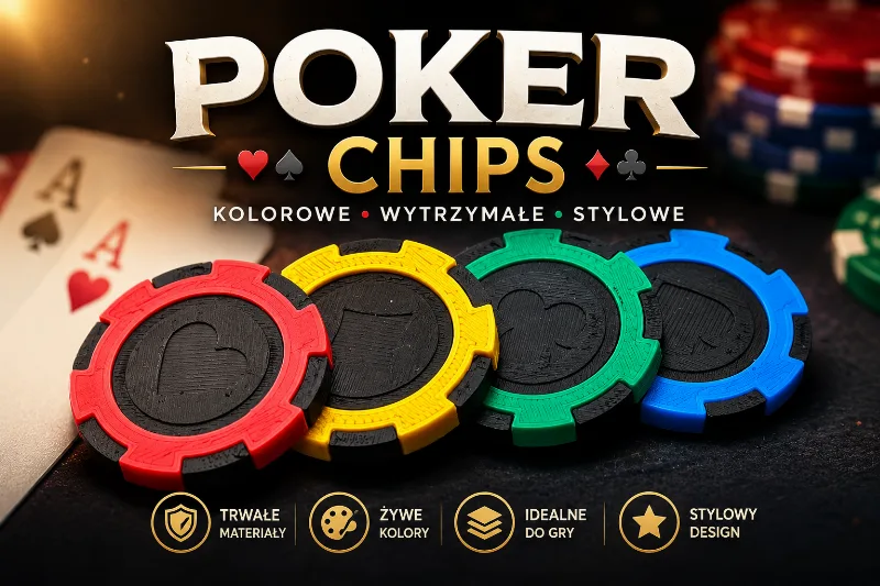 Poker chips (2-piece, dual color, for non-multicolor printers, no glue)
