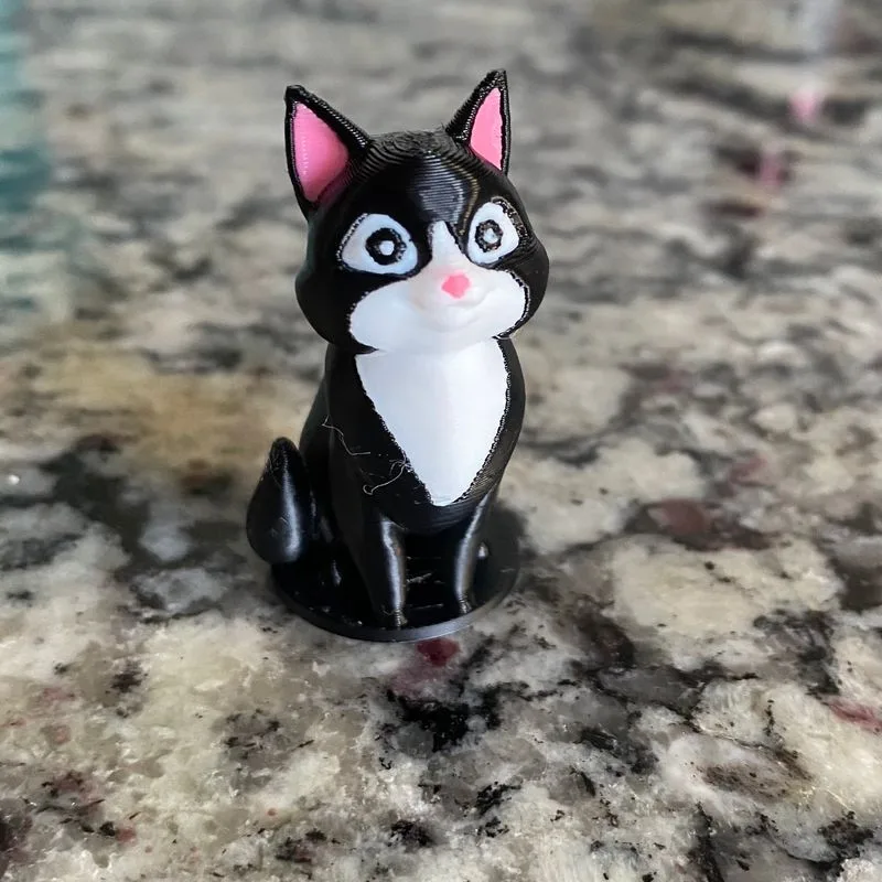 Cat Figurine with stand (Bambu Multicolor)