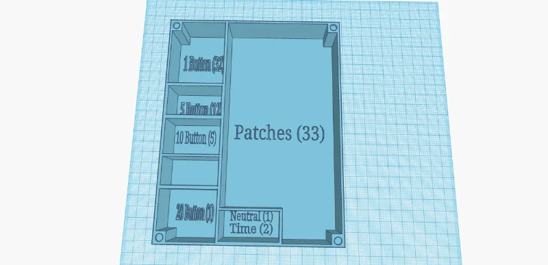 Game Piece Box for Patchwork Board Game