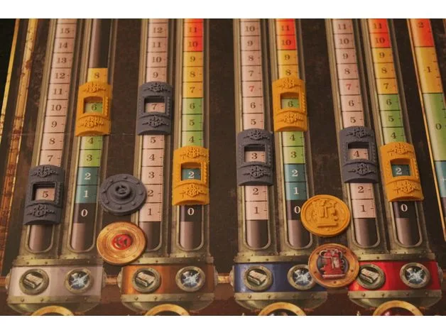 Planet Steam boardgame playing pieces
