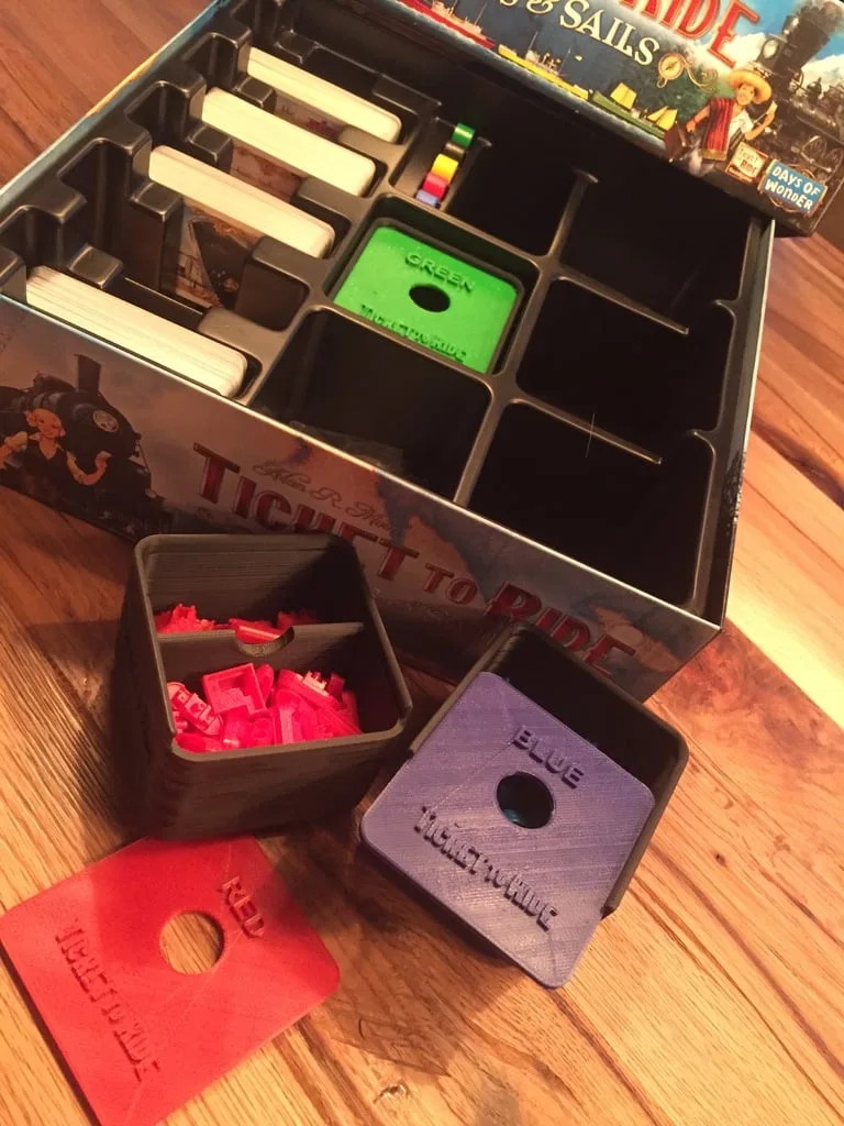 Ticket to Ride Play pieces box with slide lid