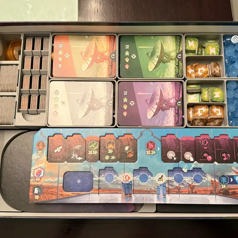 SETI board game organizer with player and species trays