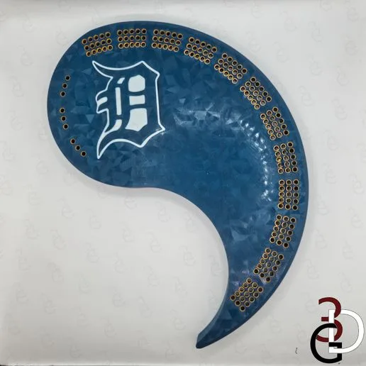 Yin Yang Cribbage Board - Detroit Tigers