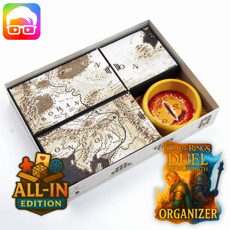 The Lord of the Rings: Duel for Middle-earth – ALL-IN Organizer (Base Game + Allies Expansion + 2 Promo Tiles in One Box) by @ammedia3d