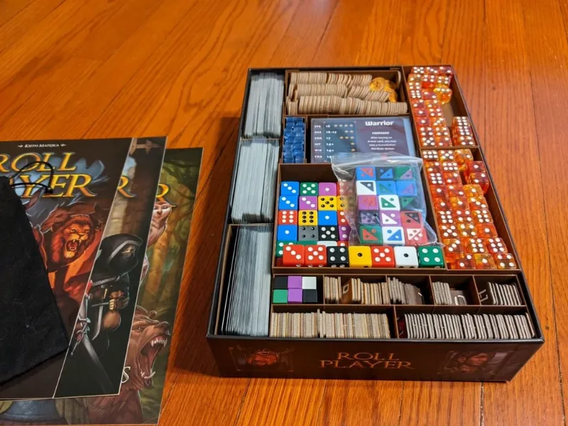 Roll Player + 2 expansions - Orig Box - Sleeved