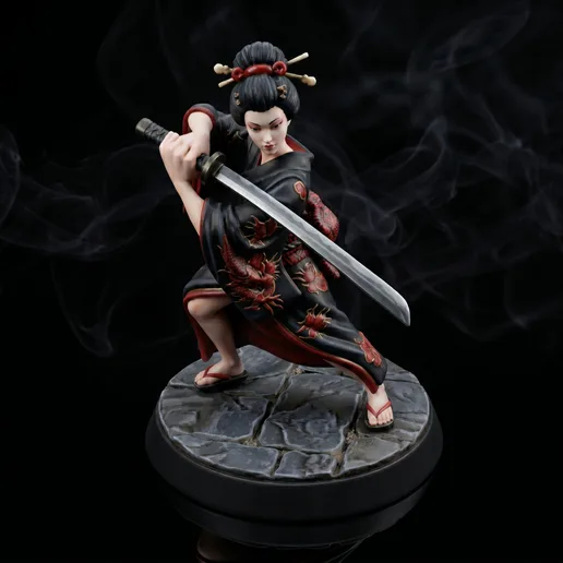 Intel Geisha Inazuma Ayame 32 mm mini figure toys fantasy samurai board game dark undead