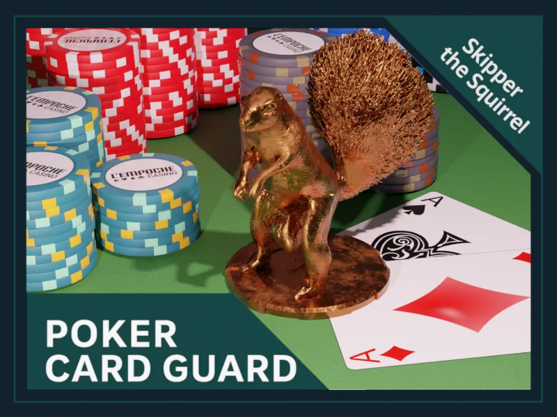 Poker Card Guard / Squirrel Figurine