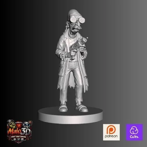 🔬 Professor Farnsworth – STL Miniature + Zombicide Invader Character Card