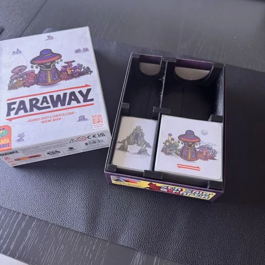 Faraway Board Game Insert / Organizer (Basic, Sleeved Card Fit Design)
