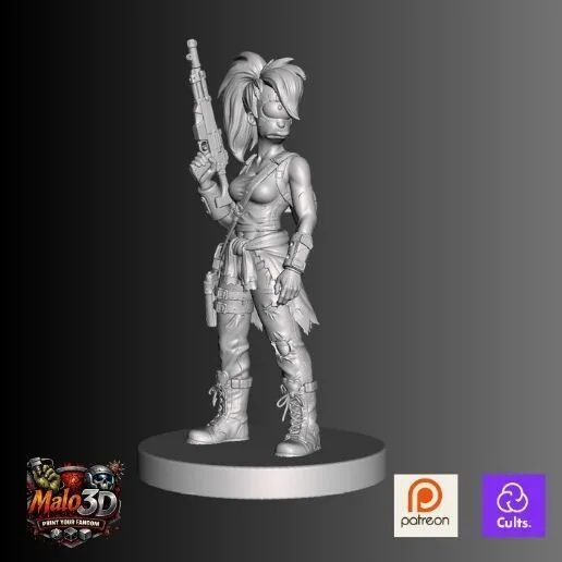 👁️ Leela – STL Miniature + Zombicide Invader Character Card