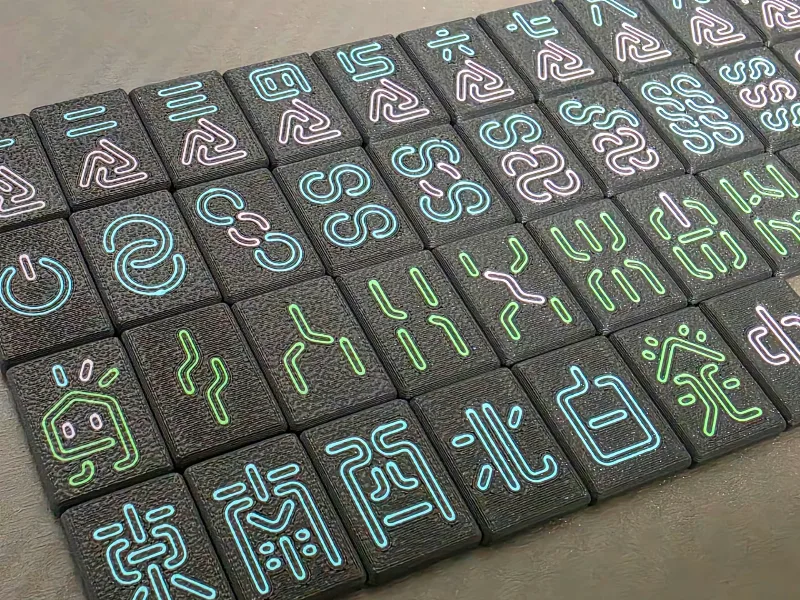 Neon sign Mahjong Tiles