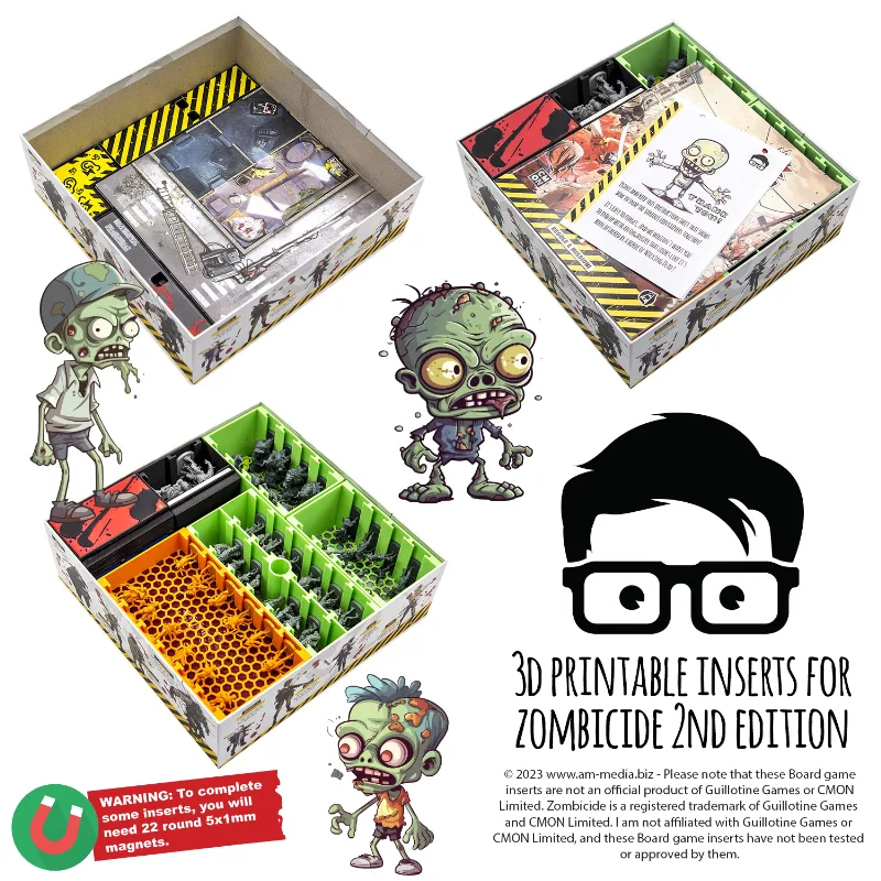 3D PRINTABLE INSERTS FOR ZOMBICIDE 2ND EDITION