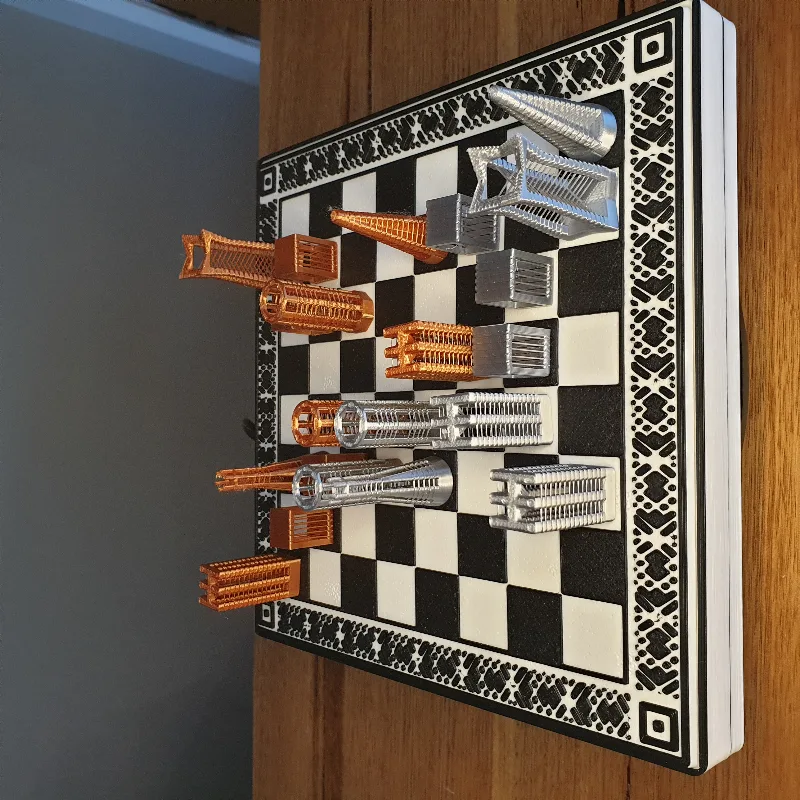 String Chess Set with Box and Chessboard