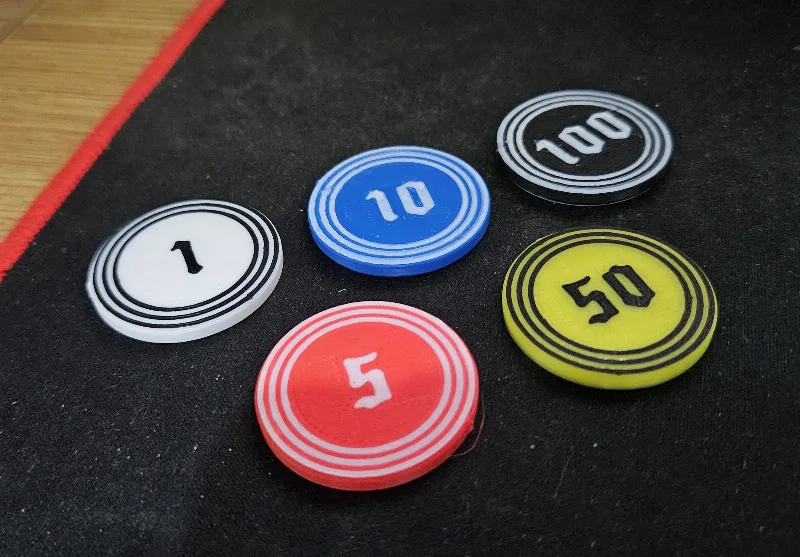 Parametric poker chips and holder