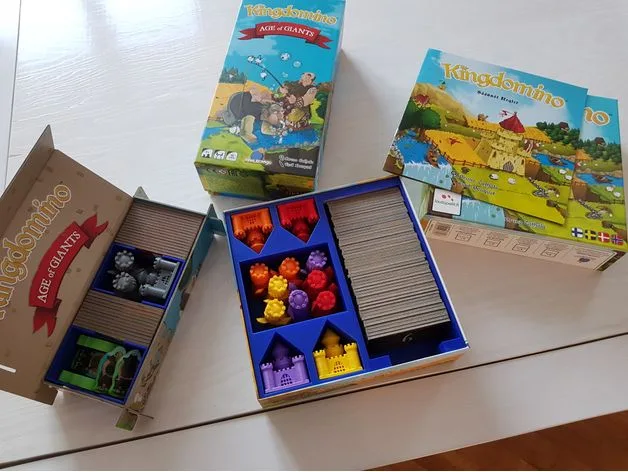 Kingdomino and Age of Giants boxes