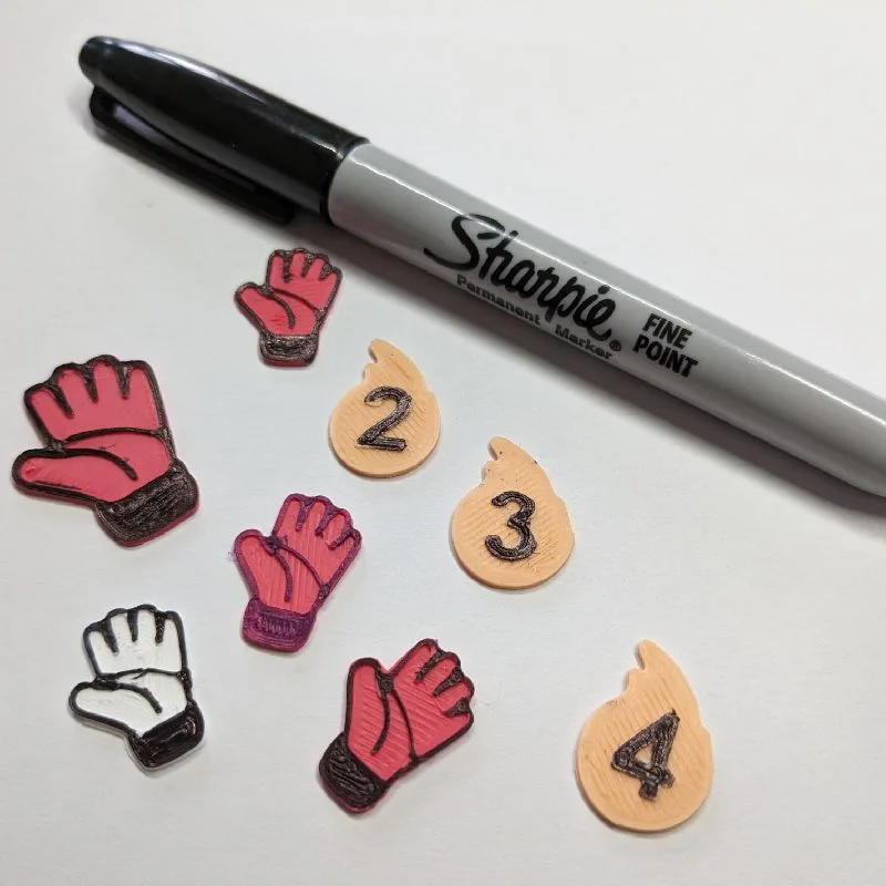 Eleven Boardgame Strength and Glove tokens