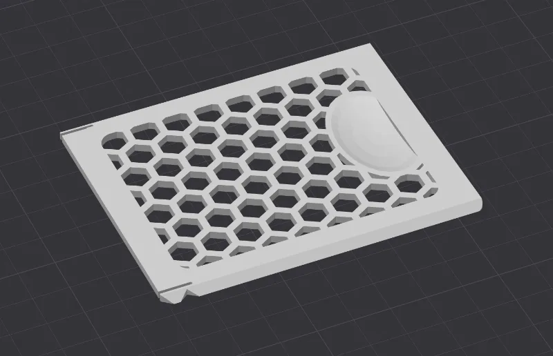 Barrage organizer player box lid with hexagonal holes