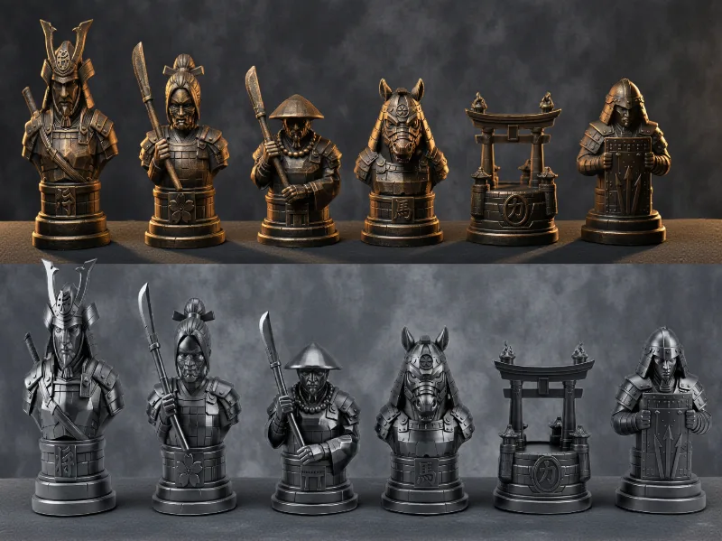 Decorative Samurai chess set