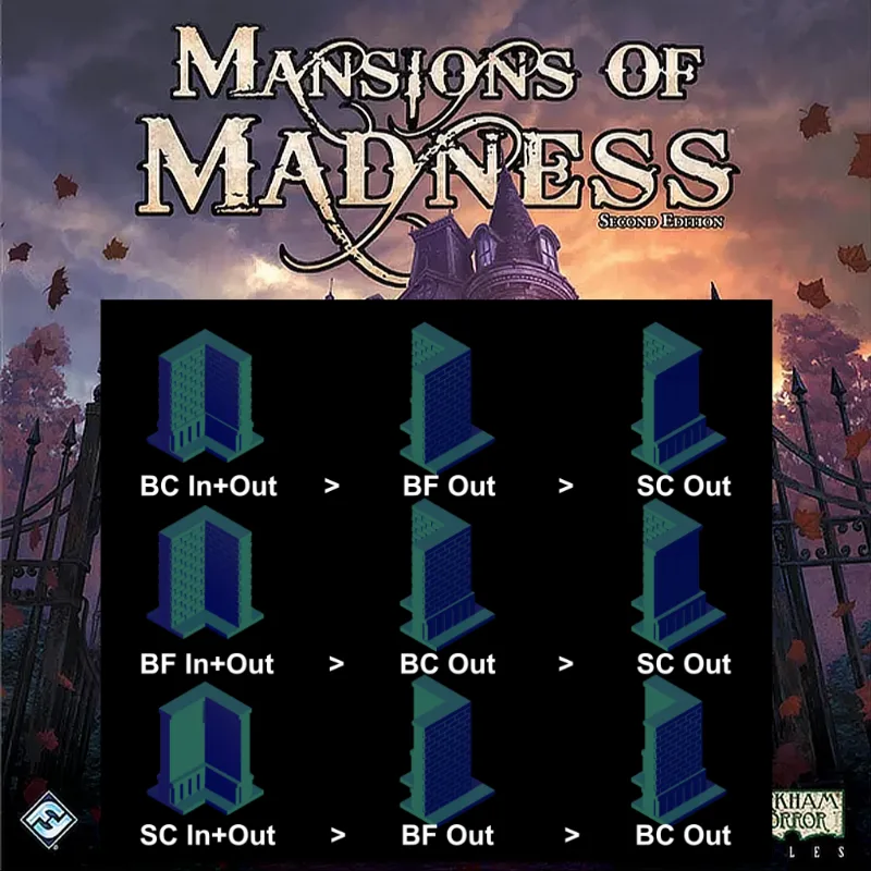 Mansions of Madness: Wall Corner Set (Large) x9
