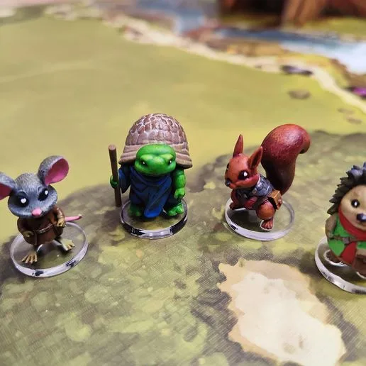 Everdell meeples (mice, hedgehog, squirrel, turtle) (Unofficial)