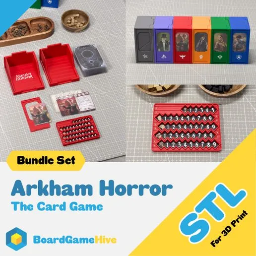 Arkham Horror Investigator Deck Box + Card Size Dashboard Bundle STL (Digital File)
