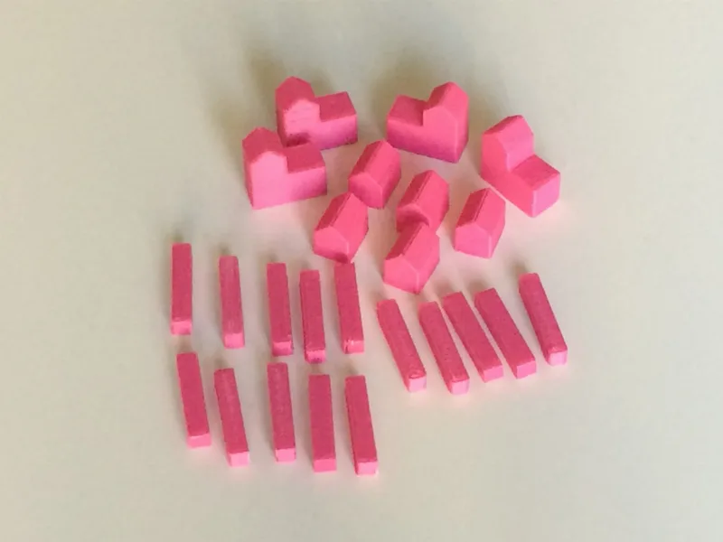 Settlers of Catan game pieces