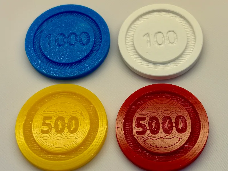 Game Chips for Acquire Money - Stackable