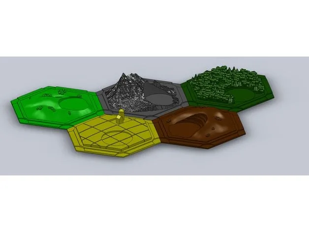 3D Catan Terrain Pieces