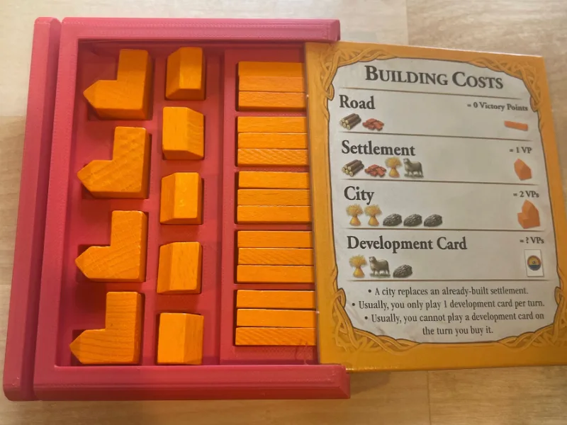 catan card and piece holder